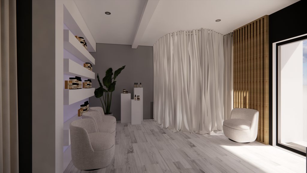 Réaménagement et décoration, institut de beauté, rénovation local commercial, décoration bureau, décoration boutique, local commercial, merchandising, réalisation de vitrine