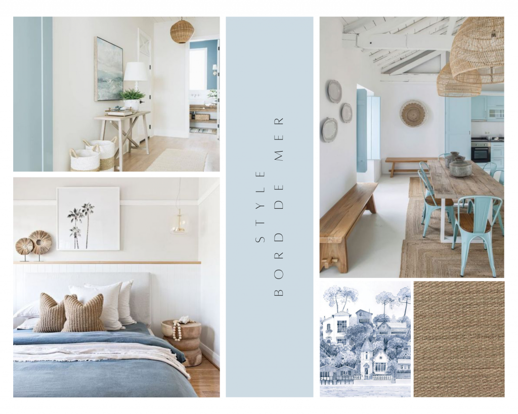 style bord de mer, bleu, style vacances, rotin, homedeco trouver son style 