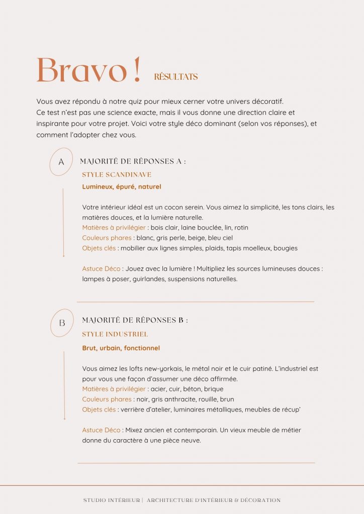 Guide déco intérieur aménagement, style déco, choix des couleurs, quiz déco tout pour réussir votre déco